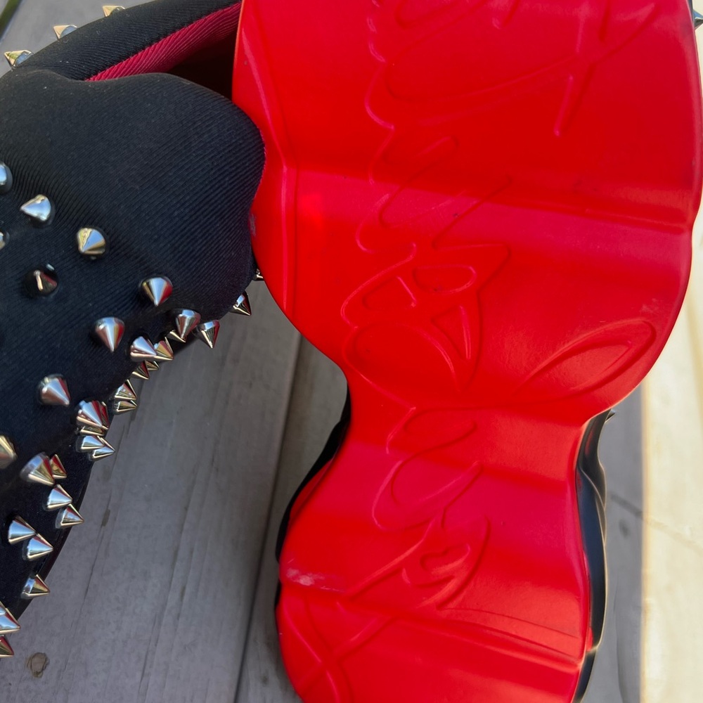 Christian L Spike Sock 'Black' red bottom new unisex - Picture 4 of 9